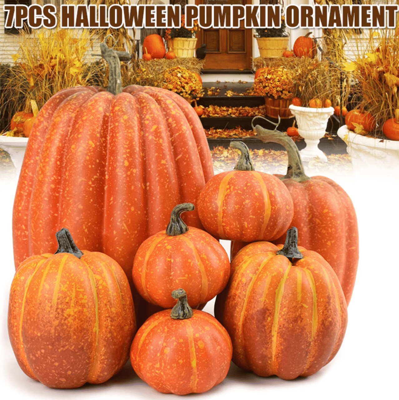 Fake Foam Pumpkins for Halloween decorations Realistic Artificial Pumpkin Ornaments set for Festival Party Decor